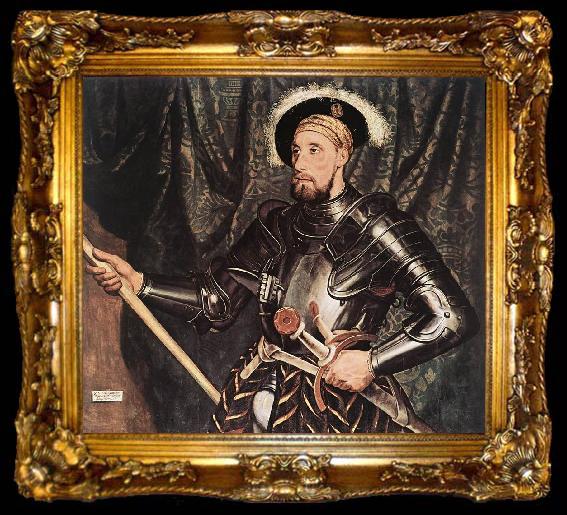 framed  HOLBEIN, Hans the Younger Portrait of Sir Nicholas Carew sg, ta009-2